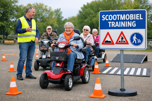 electrische rolstoel en scootmobiel training
